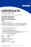 AD 2000 Merkblatt W0 by TÜV NORD - Certificato di conformità